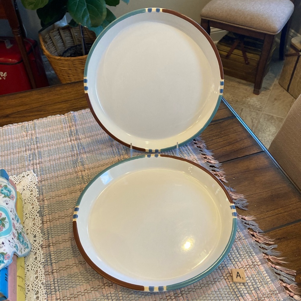 Dansk Mesa White Sand Dinner Plates Set of 2 10 1/2”